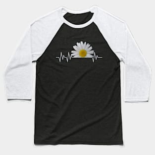 daisy flower daisies bloom floral heartbeat Baseball T-Shirt